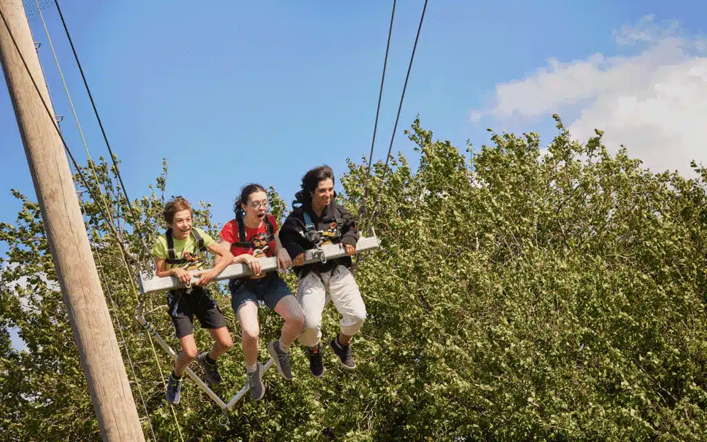 Kids on giant swing