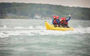 Children on a banana boat