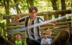Boy on a challenge course at PGL