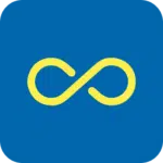 A yellow infinity symbol on a blue square background evokes the endless fun and excitement of PGL Adventure Holidays.