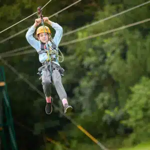 Kid on zipline
