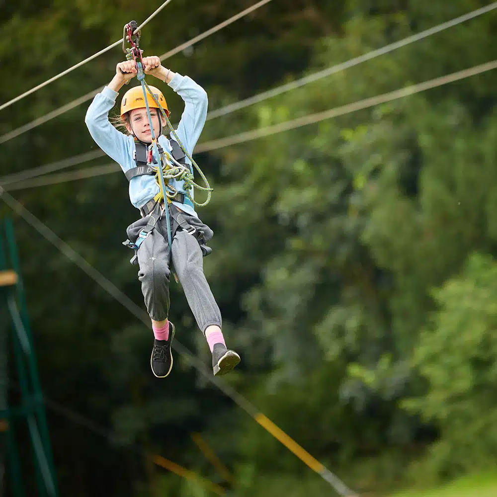 Kid on zipline