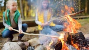 Girls around a fire
