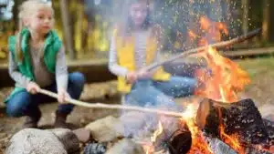 Girls around a fire