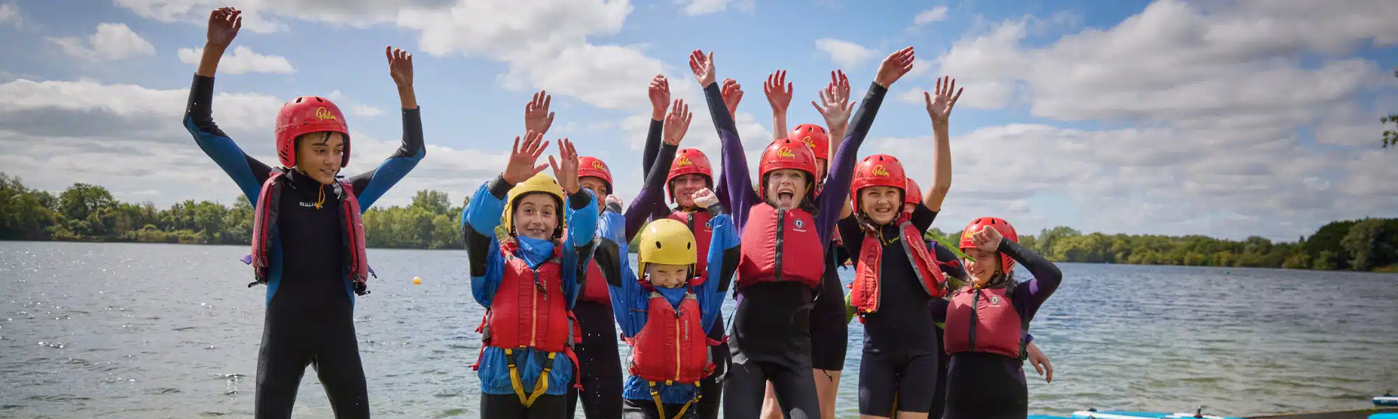 Children in life vests