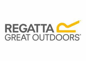 Regatta Great Outdoors logo with grey text and a yellow abstract symbol above the word “OUTDOORS,” as seen at PGL Centres, on a white background.